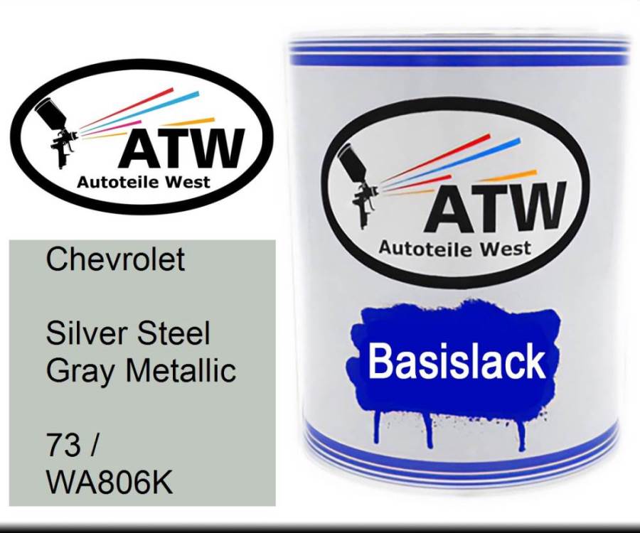 Chevrolet, Silver Steel Gray Metallic, 73 / WA806K: 1L Lackdose, von ATW Autoteile West.